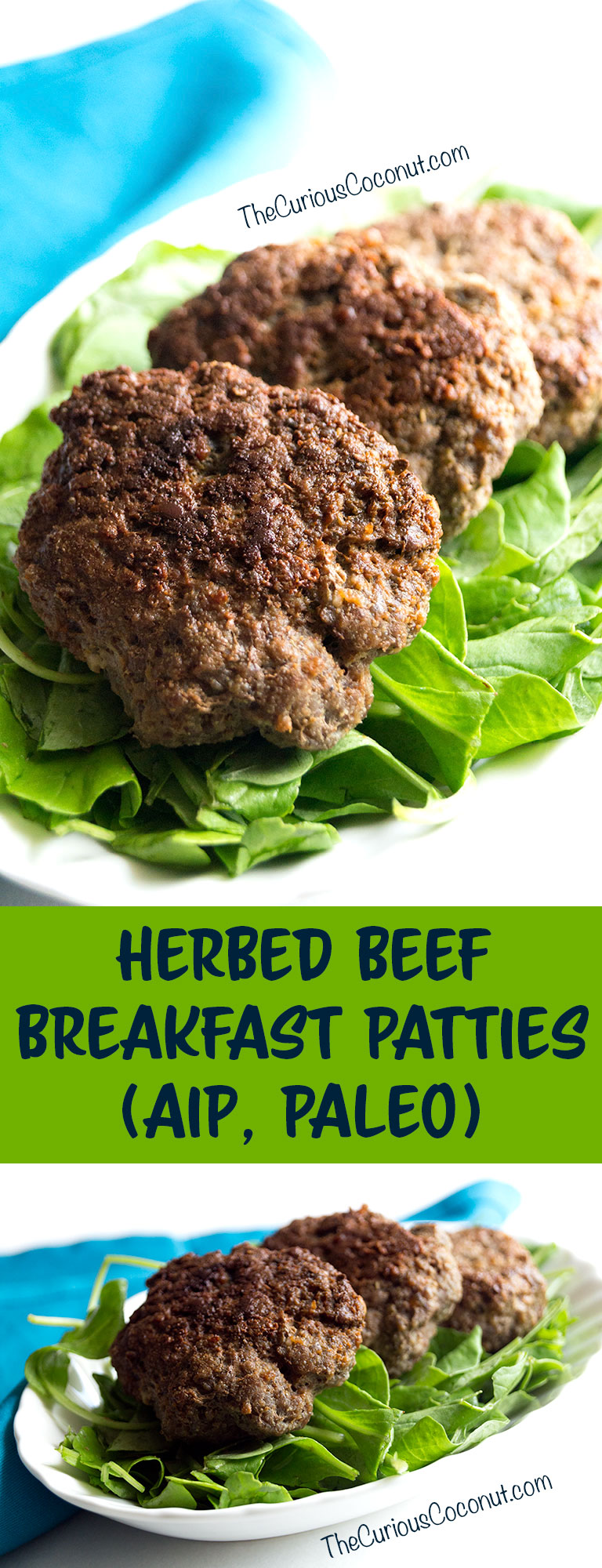 AIP Herbed Beef Breakfast Patties for the Paleo autoimmmune protocol  // TheCuriousCoconut.com