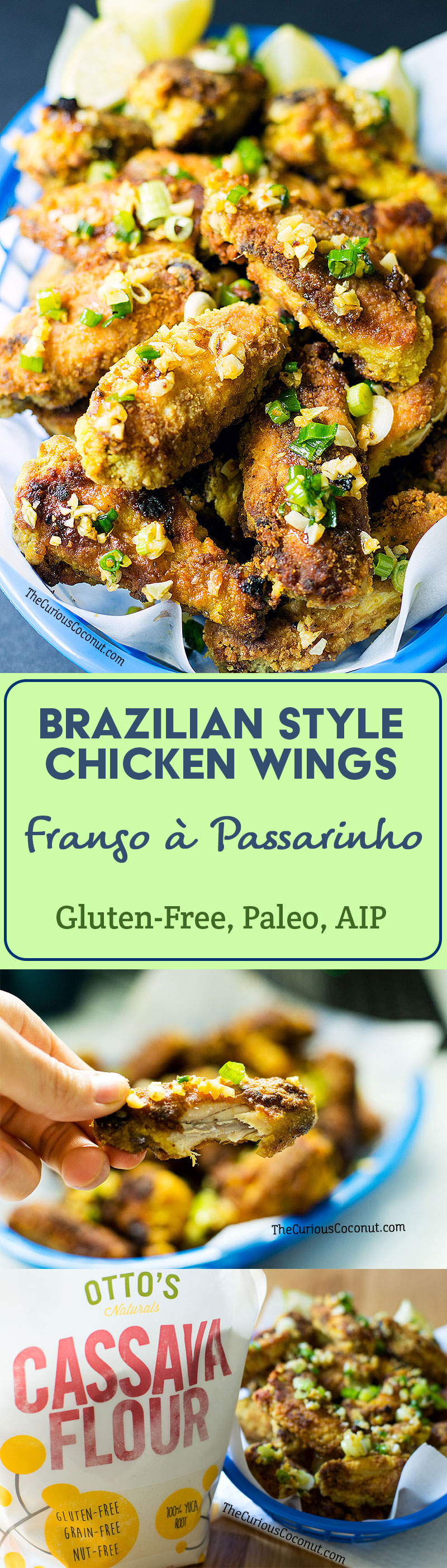 Brazilian Style Chicken Wings with Crispy Garlic - Frango a Passarinho (Paleo, Gluten-Free, AIP option) // TheCuriousCoconut.com